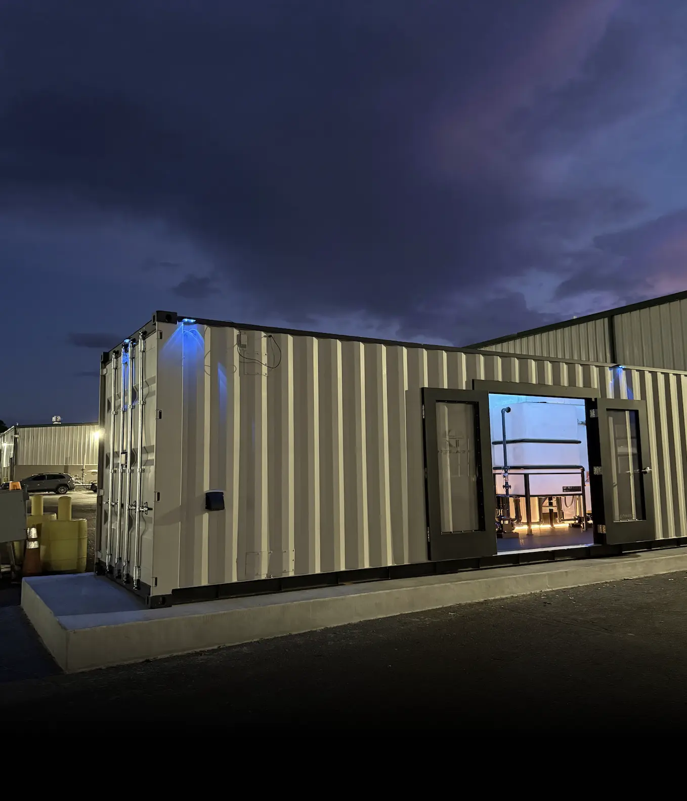 Closed-loop vehicle wash water recycling system installed at Cox Enterprises.